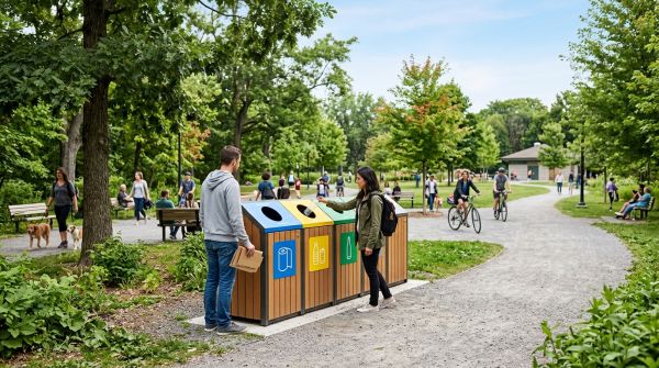 Partager l'espace extérieur : adoptez une poubelle pour tri sélectif