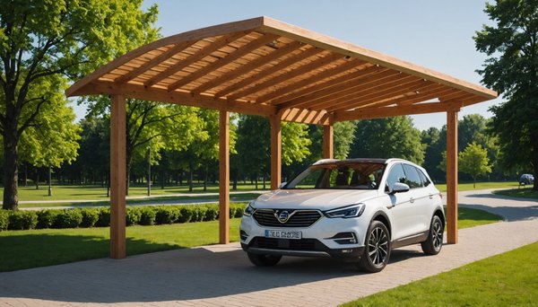 Découvrez l'ombrière solaire en bois pour protéger votre véhicule